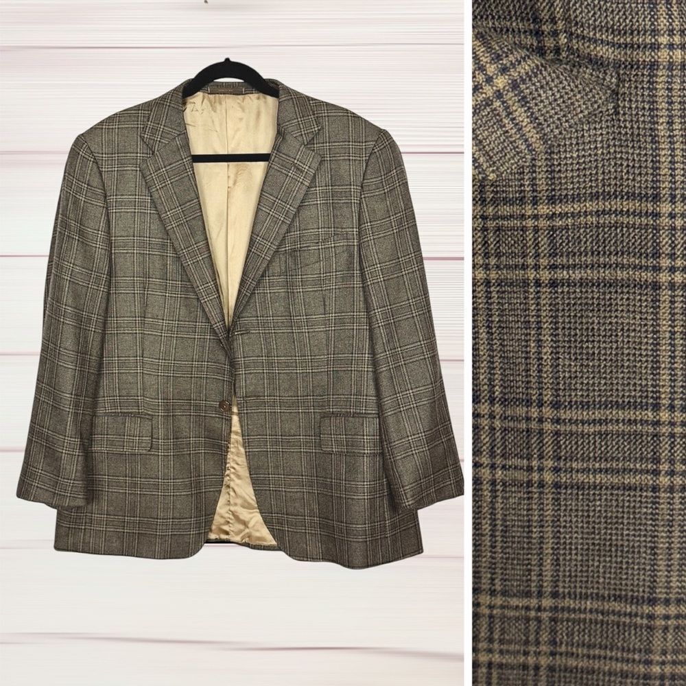 John W Nordstrom Loro Piana Cashmere Sport Coat 42S Ivy Trad Plaid Blazer USA